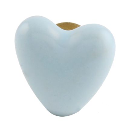 Sky Blue Tiny Heart Ceramic Cabinet Knobs 